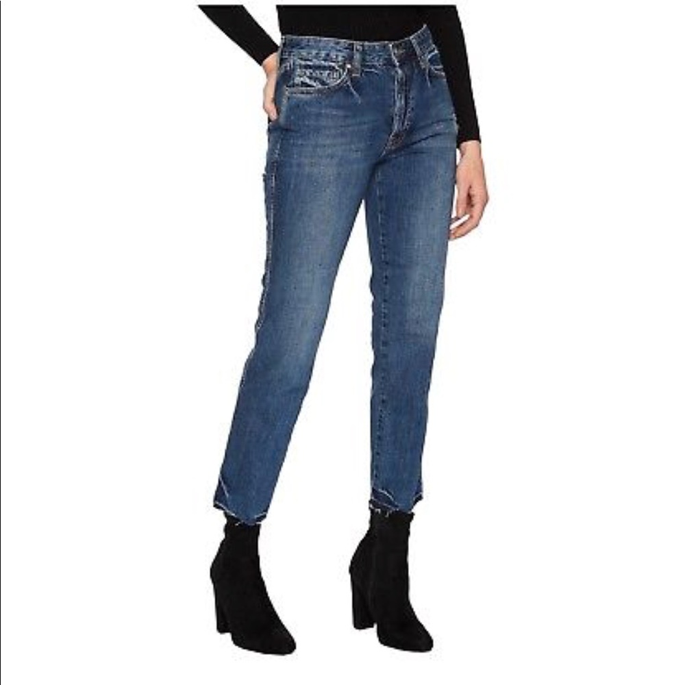 NWT Free people distressed raw hem boyfriend jeans - Picture 2 of 8